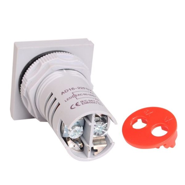 SINOTIMER ST17V AC Voltage Signal Indicator 22mm Square LED Digital Display Voltage Head AC 60-500V (01 Red) - Image 6