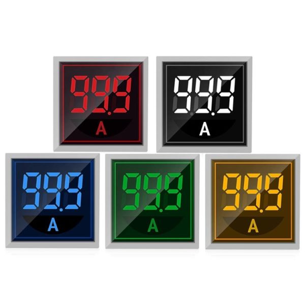 SINOTIMER ST17A Square 22mm LED Digital Display Signal Light AC Current Indicator 0-100A (04 Green) - Image 2