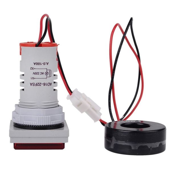 SINOTIMER ST17A Square 22mm LED Digital Display Signal Light AC Current Indicator 0-100A (04 Green) - Image 3