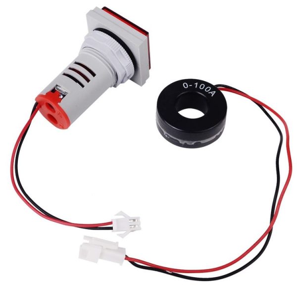 SINOTIMER ST17A Square 22mm LED Digital Display Signal Light AC Current Indicator 0-100A (04 Green) - Image 4