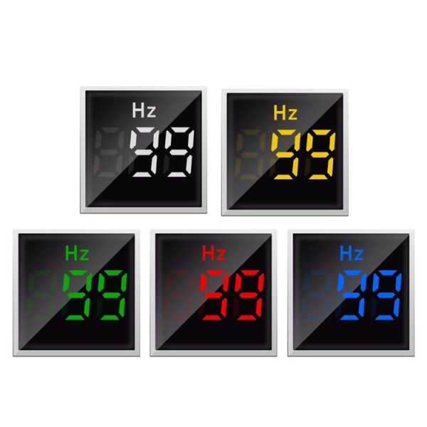 SINOTIMER ST17HZ 22mm Square LED Digital Display 50-75Hz AC Frequency Signal Indicator (01 Red) - Image 2