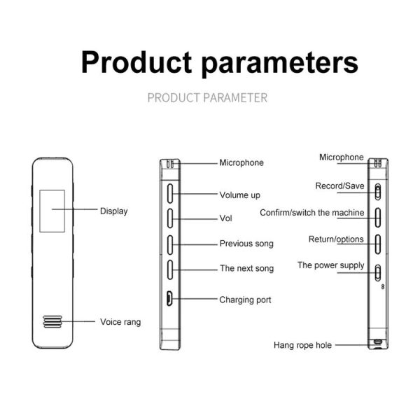 G1 0.96-Inch IPS Color Screen HD Smart Mini Noise Reduction Timer Recorder, Capacity: 8GB - Image 3