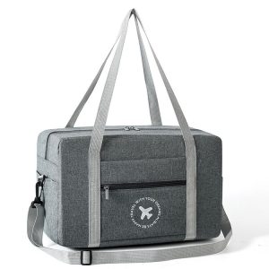Foldable Travel Bag Shoulder Bag Airplane Suitcase For Camping Hiking, Size: Small Gray