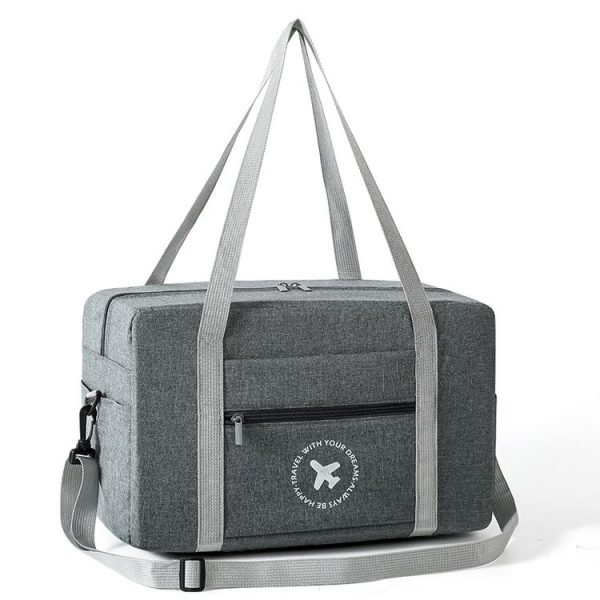 Foldable Travel Bag Shoulder Bag Airplane Suitcase For Camping Hiking, Size: Small Gray