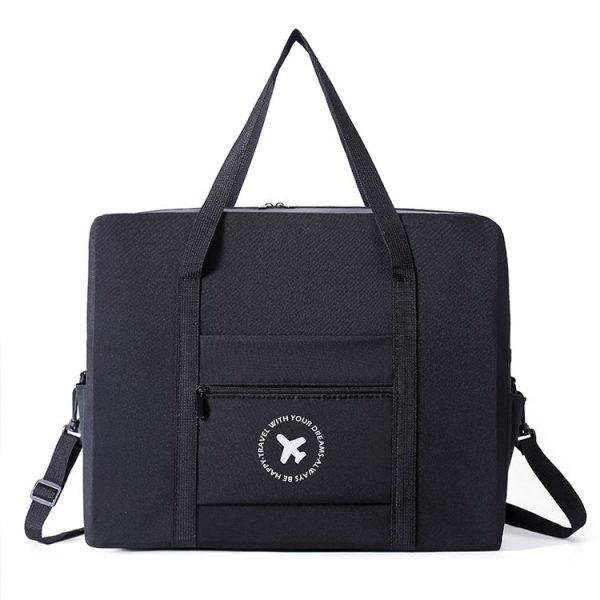 Foldable Travel Bag Shoulder Bag Airplane Suitcase For Camping Hiking, Size: Small Gray - Image 2