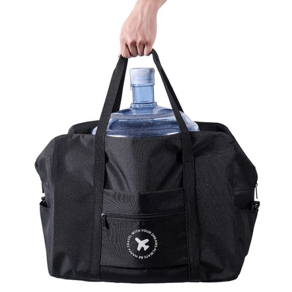 Foldable Travel Bag Shoulder Bag Airplane Suitcase For Camping Hiking, Size: Small Gray - Image 3
