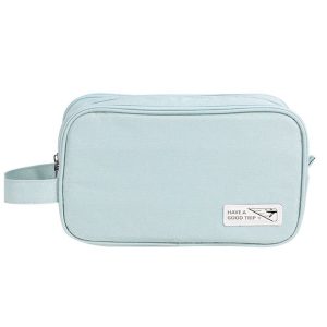Handheld Wet and Dry Separation Travel Toiletry Bag Large Capacity Cosmetic Storage Bag (Light Blue)