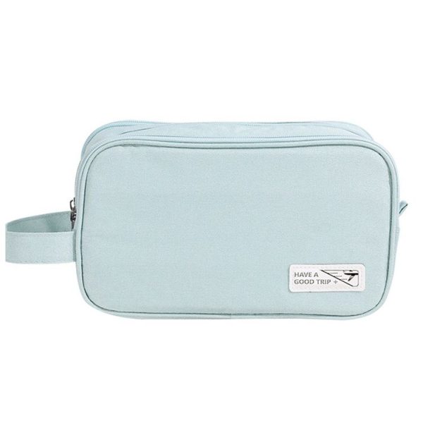 Handheld Wet and Dry Separation Travel Toiletry Bag Large Capacity Cosmetic Storage Bag (Light Blue)