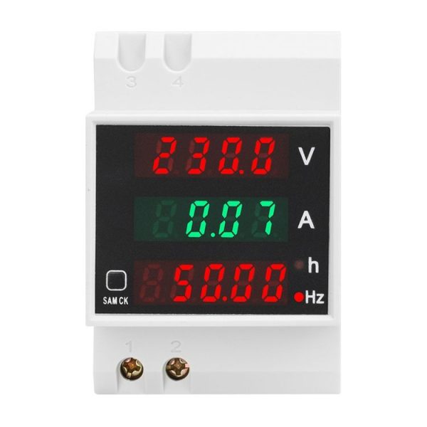 SINOTIMER SDM007 Din Rail AC Voltage Current Totalized Time Frequency Digital Display Meter - Image 3