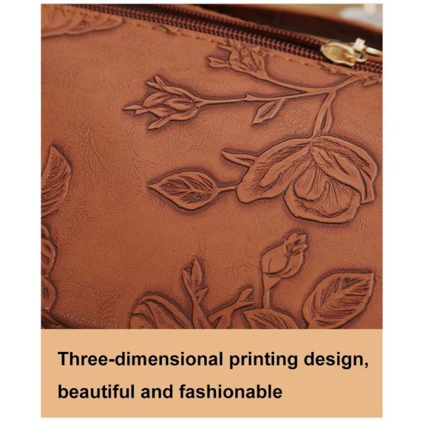 Retro PU Leather Cosmetic Bag Travel Toiletries Storage Bag (Beige) - Image 6