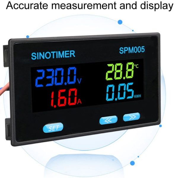 SINOTIMER SPM005 AC Digital Display Voltage Current Power Electricity Multifunctional Monitoring Meter, Specification: 20A - Image 6