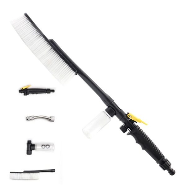 High Pressure Car Wash Nozzle Soft Bristle Long Handle Brush Foam Bottle Tool Set, Specification: Set 1 - Image 2