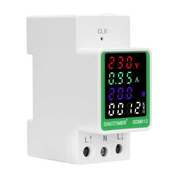 SINOTIMER DIN Rail AC Digital Display Current Voltage Power Electricity Multi-Function Tester, Model: SDM012-2 - Image 2