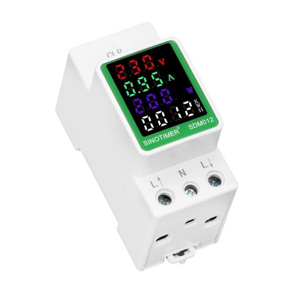 SINOTIMER DIN Rail AC Digital Display Current Voltage Power Electricity Multi-Function Tester, Model: SDM012-2 - Image 3