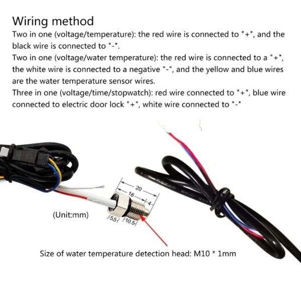 Compact LED Digital Display Time Voltmeter, Specification: 3 in 1 Red - Image 4