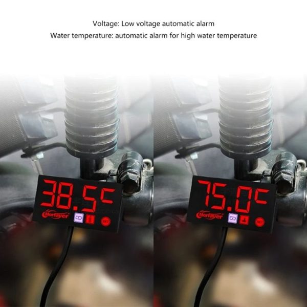 Compact LED Digital Display Time Voltmeter, Specification: 3 in 1 Red - Image 7