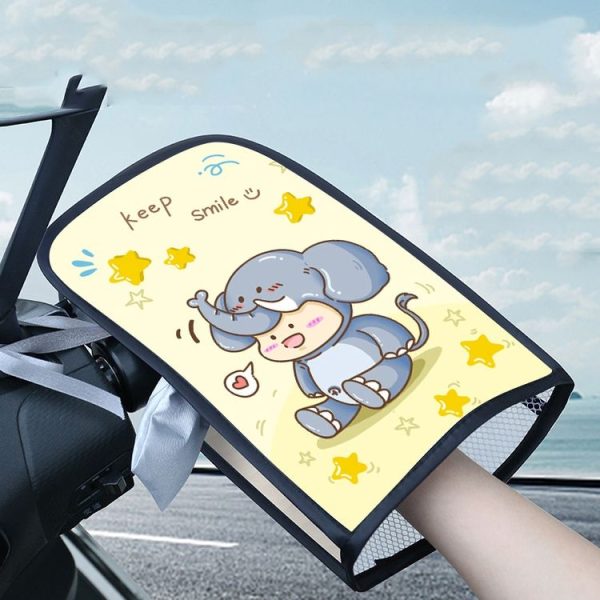 Electric Scooter Bicycle Handlebar Cover Summer Sun Protection Anti-UV Riding Gloves (Bear Girl) - Image 2