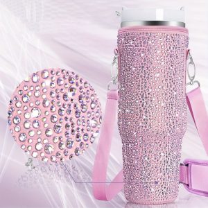 Stanley 40oz Cup Hot Diamond Cover Neoprene Insulated Portable Bottle Cover (Pink)