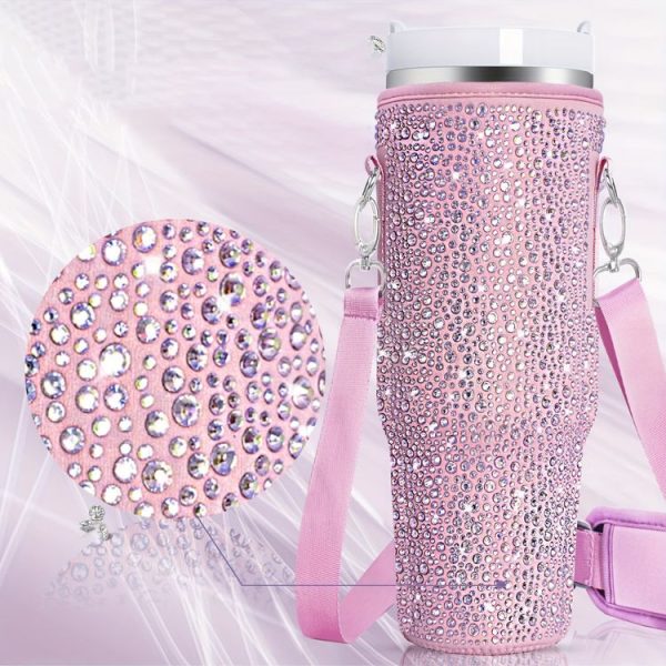 Stanley 40oz Cup Hot Diamond Cover Neoprene Insulated Portable Bottle Cover (Pink)