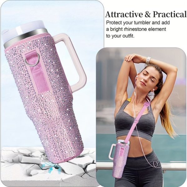 Stanley 40oz Cup Hot Diamond Cover Neoprene Insulated Portable Bottle Cover (Pink) - Image 2
