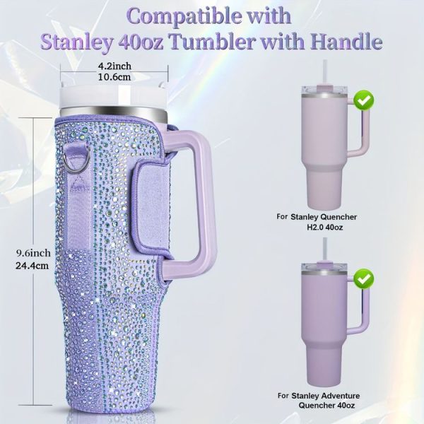 Stanley 40oz Cup Hot Diamond Cover Neoprene Insulated Portable Bottle Cover (Pink) - Image 3