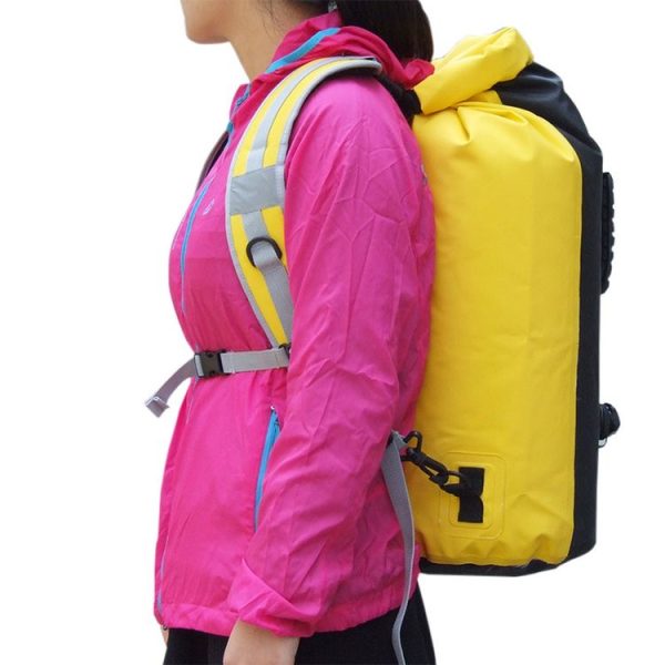 Double Shoulder Bag Waterproof Thickening Strap Outdoor Sports Camping Chain Pack Carrier (Yellow) - Image 6