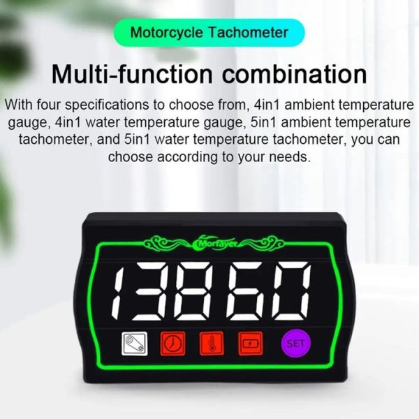 4 in 1 Ambient Temperature Gauge Morfayer Locomotive Intelligent Multi-function Tachometer - Image 5