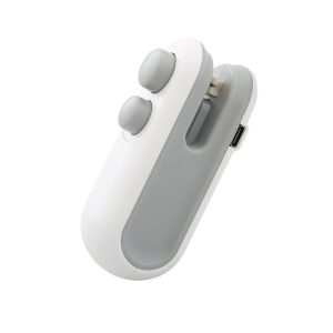 2 In 1 Vacuum Sealing Machine Portable Pressure Plastic Bag Sealing Device With Cutter (White)
