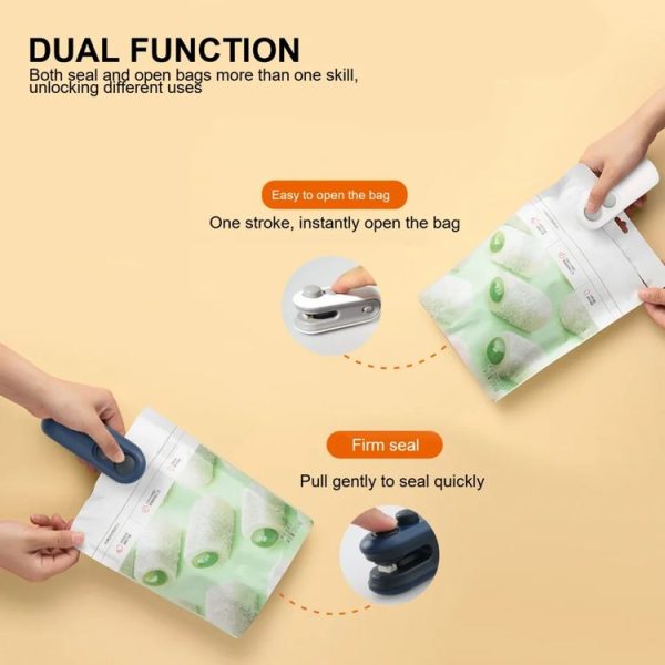 2 In 1 Vacuum Sealing Machine Portable Pressure Plastic Bag Sealing Device With Cutter (White) - Image 10