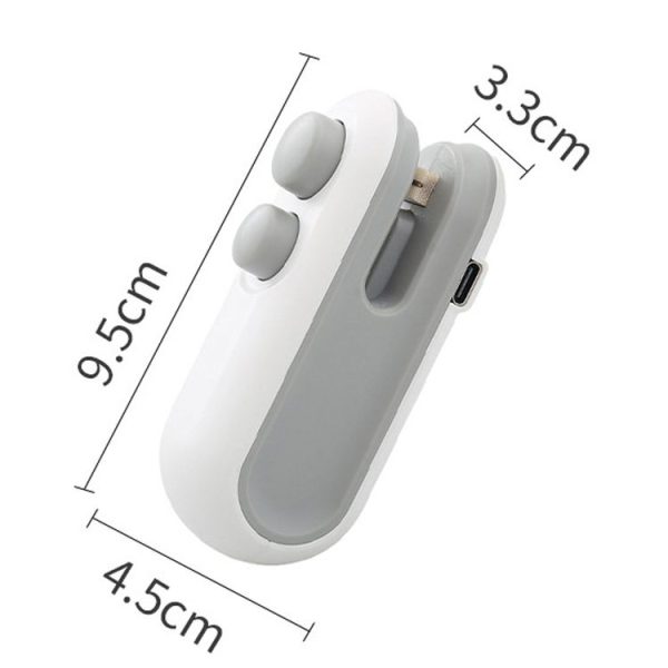 2 In 1 Vacuum Sealing Machine Portable Pressure Plastic Bag Sealing Device With Cutter (White) - Image 3