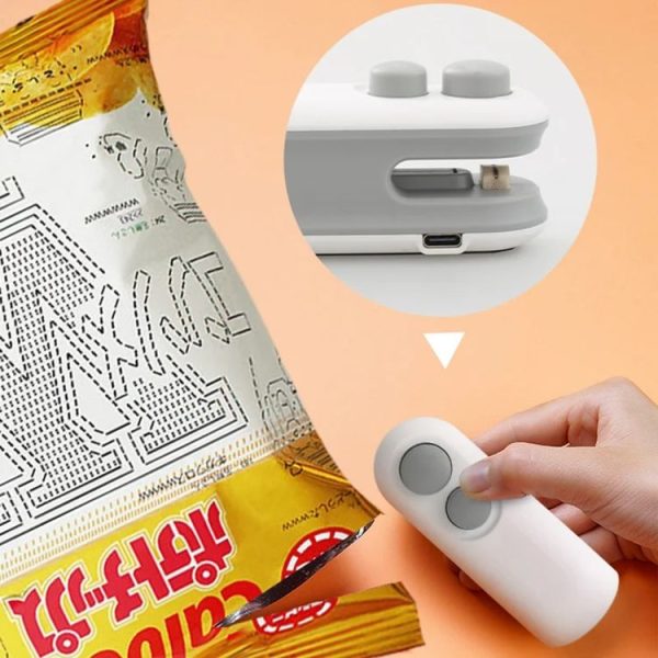 2 In 1 Vacuum Sealing Machine Portable Pressure Plastic Bag Sealing Device With Cutter (White) - Image 8
