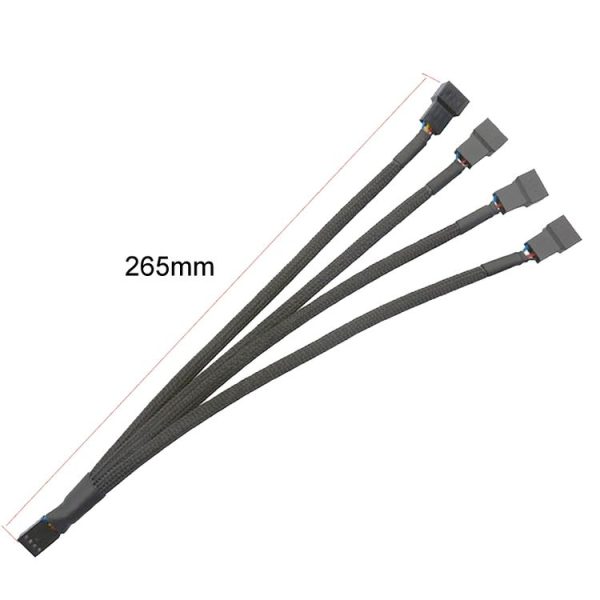 0.27m Computer PWM Temperature Control Cooling Fan Extension Cable Chassis HUB Connector (1 In 4) - Image 2