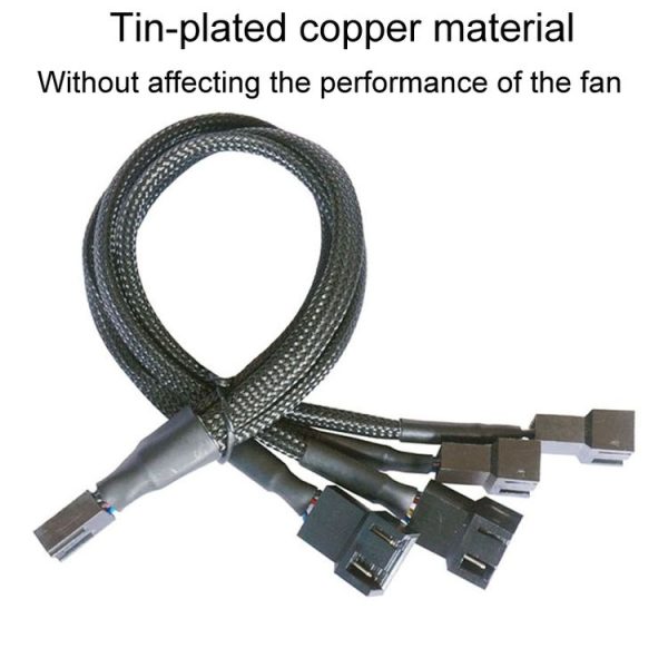 0.27m Computer PWM Temperature Control Cooling Fan Extension Cable Chassis HUB Connector (1 In 4) - Image 3