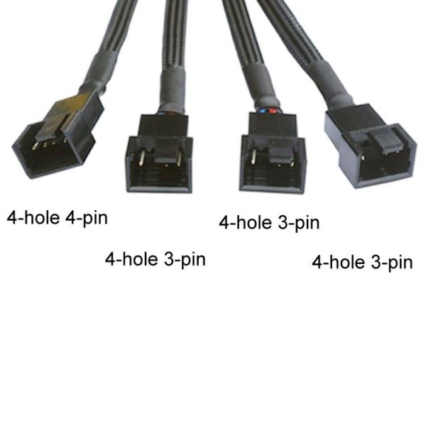 0.27m Computer PWM Temperature Control Cooling Fan Extension Cable Chassis HUB Connector (1 In 4) - Image 4