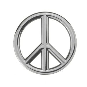 Car Anti-War Peace Sign Three-Dimensional Metal Stickers, Color: Silver