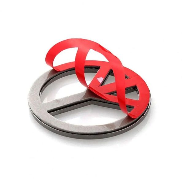 Car Anti-War Peace Sign Three-Dimensional Metal Stickers, Color: Silver - Image 3
