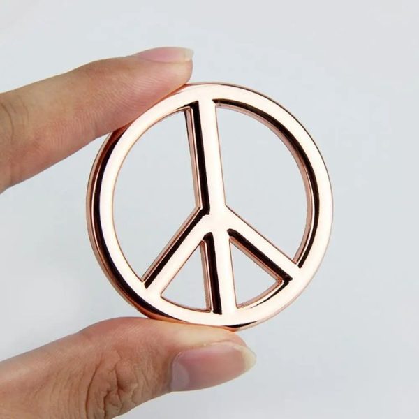Car Anti-War Peace Sign Three-Dimensional Metal Stickers, Color: Silver - Image 5