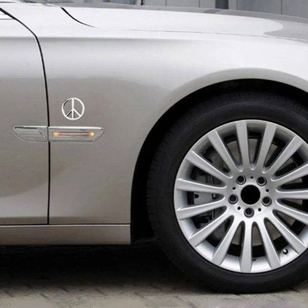 Car Anti-War Peace Sign Three-Dimensional Metal Stickers, Color: Silver - Image 6