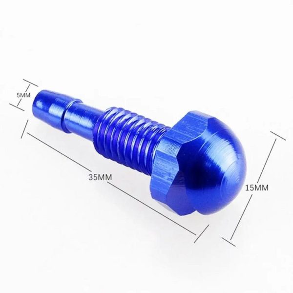 2pcs / Set Automotive Glass Washer Sprayer Aluminum Cap Nozzle (Black) - Image 3