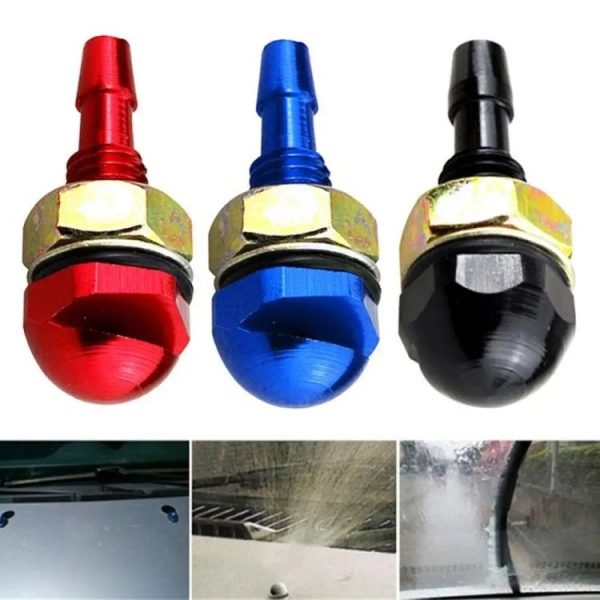 2pcs / Set Automotive Glass Washer Sprayer Aluminum Cap Nozzle (Black) - Image 5
