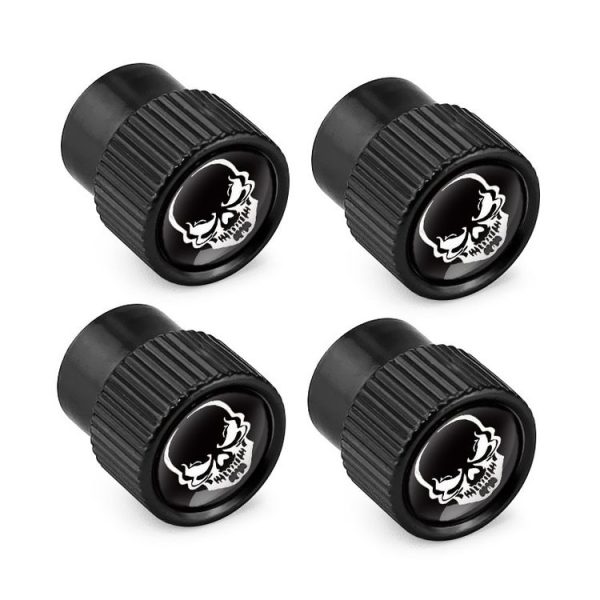 4pcs / Set Skeleton Car Tire Universal Aluminum Valve Cap (Black) - Image 2