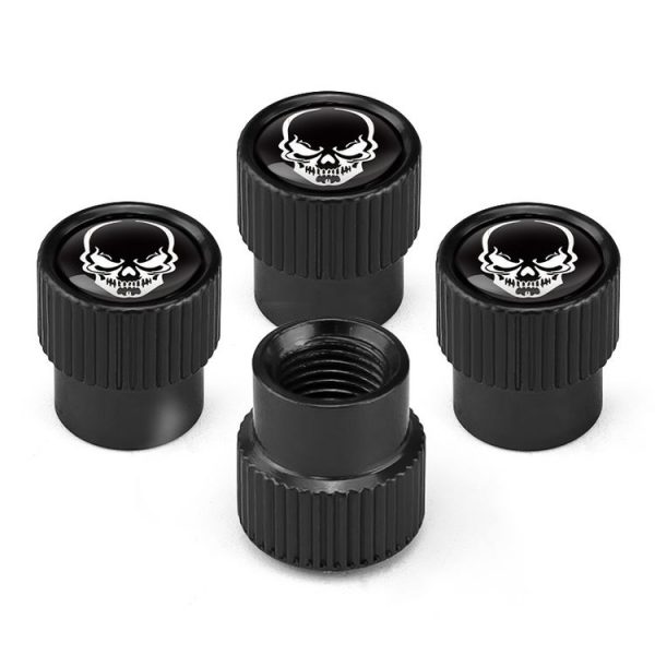 4pcs / Set Skeleton Car Tire Universal Aluminum Valve Cap (Black) - Image 4