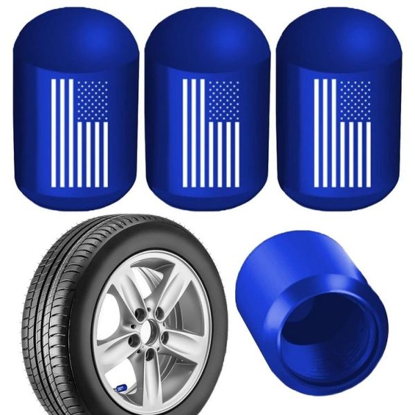 4pcs / Set Car Tire Capsule Aluminum Alloy Screw Dustproof Valves (Blue)