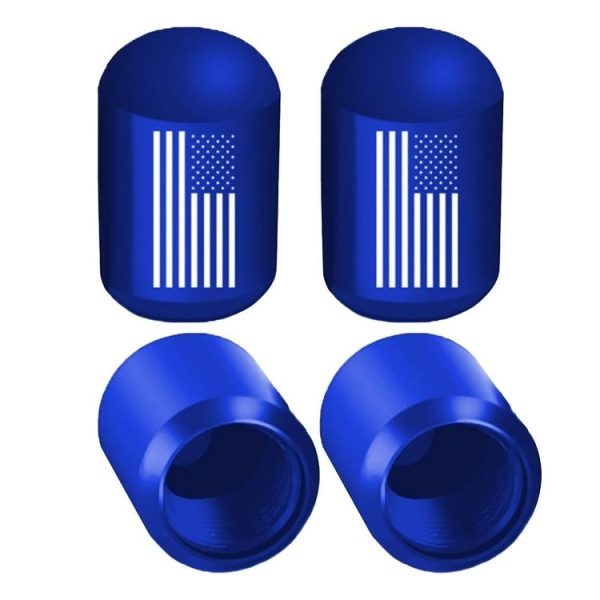 4pcs / Set Car Tire Capsule Aluminum Alloy Screw Dustproof Valves (Blue) - Image 2