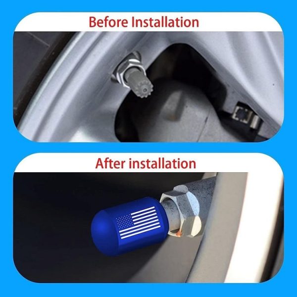 4pcs / Set Car Tire Capsule Aluminum Alloy Screw Dustproof Valves (Blue) - Image 3