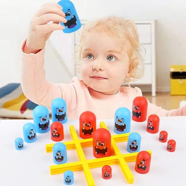 Sets Of Tic Tac Toe Chess Game Linking Parent-Child Interactive Educational Family Toys (Red Blue) - Image 2