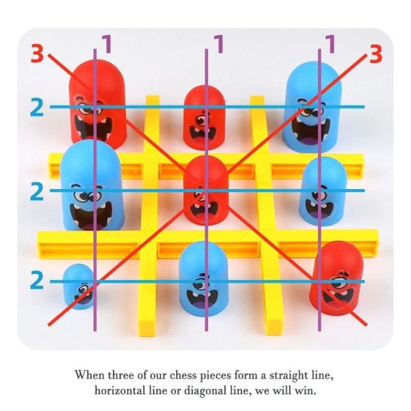 Sets Of Tic Tac Toe Chess Game Linking Parent-Child Interactive Educational Family Toys (Red Blue) - Image 4
