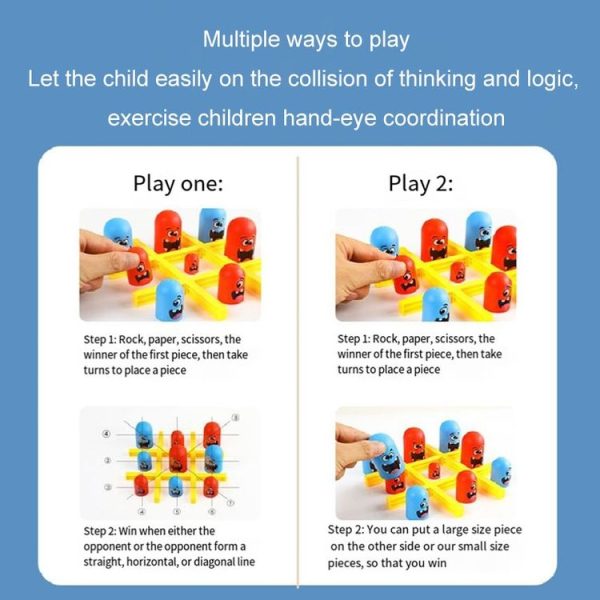 Sets Of Tic Tac Toe Chess Game Linking Parent-Child Interactive Educational Family Toys (Red Blue) - Image 9
