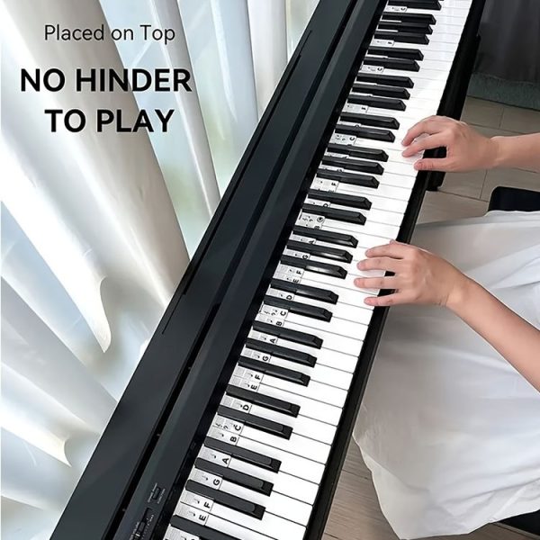 Luminous Silicone Piano Notes Guide Removable Piano Keyboard, Spec: 88 Keys Black Text - Image 5