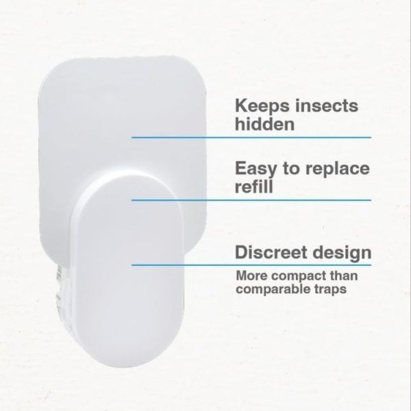 Plug-In Refillable Fly Trap For Flies, Moths, Gnats, And Other Flying Insects With 2 Glue Cards EU Plug (White) - Image 3